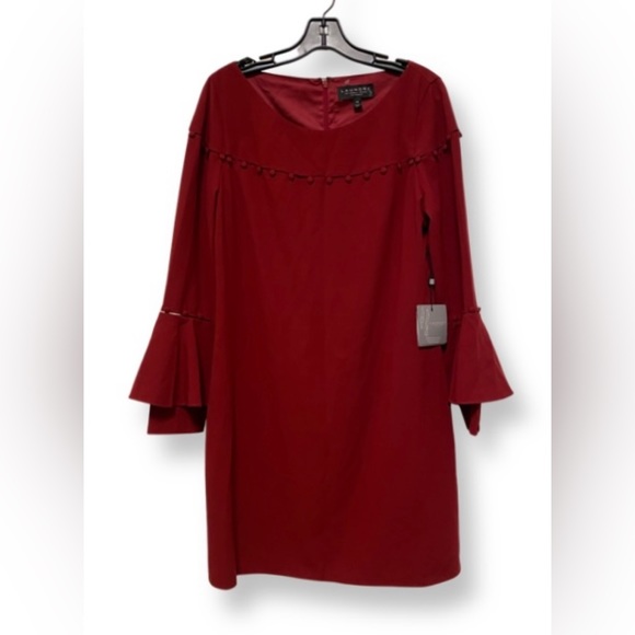 NWT Laundry By SHELLI  SEGAL  Red Sheath Dress Sz‎ 10 - Picture 9 of 12